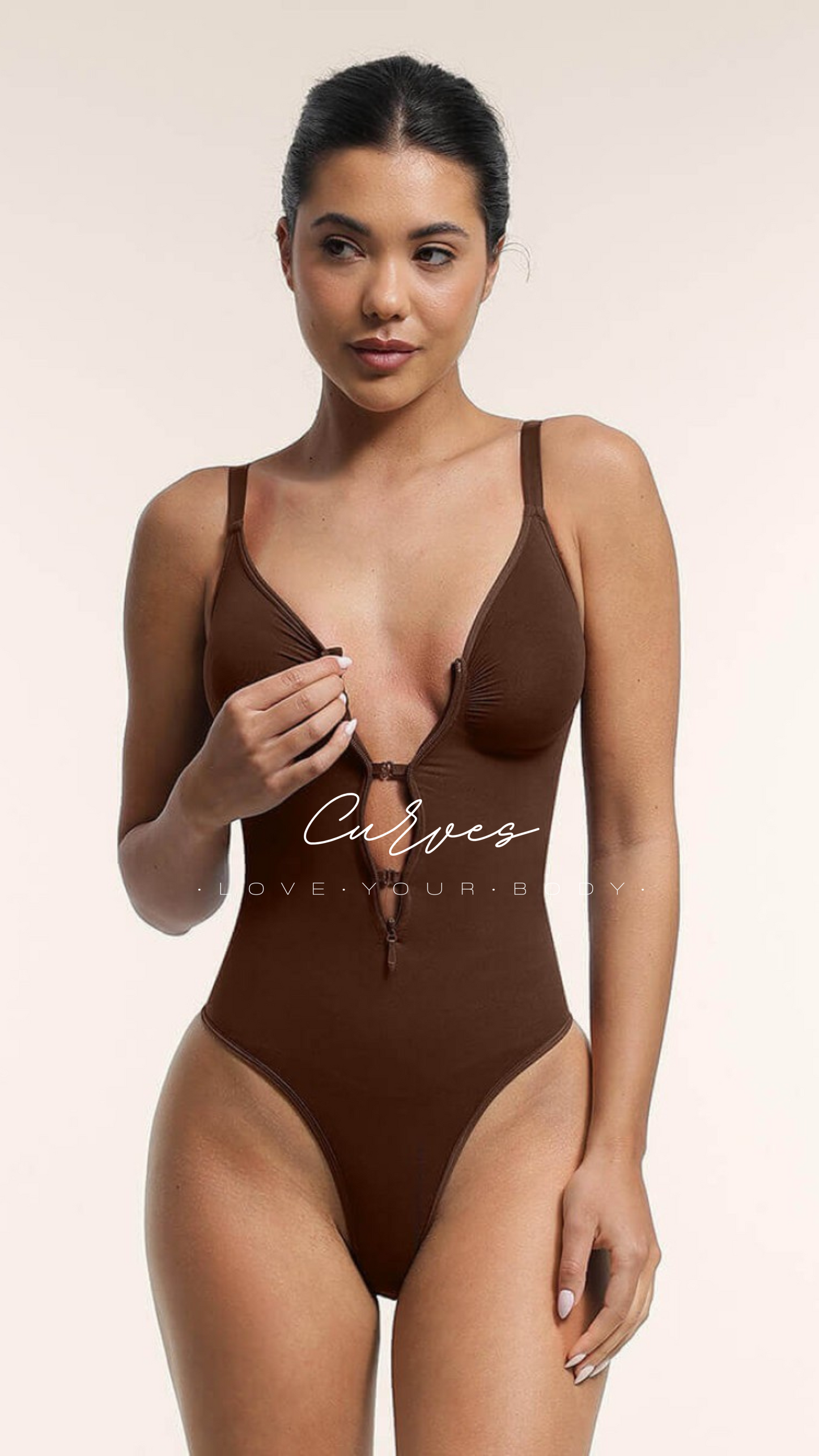 High Compression Thong Bodysuit Coffee
