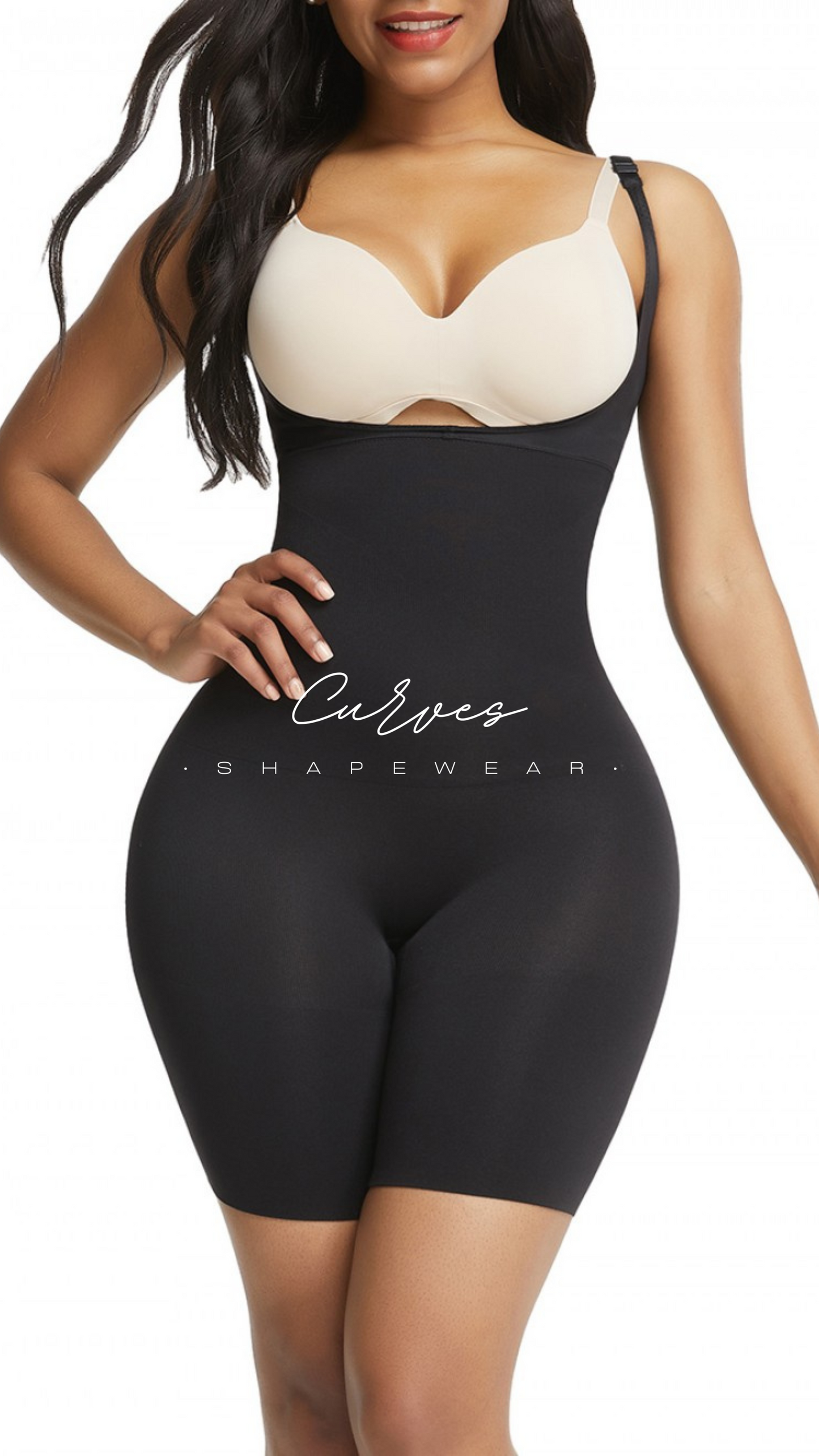 Black Underbust Seamless Full Body Shaper