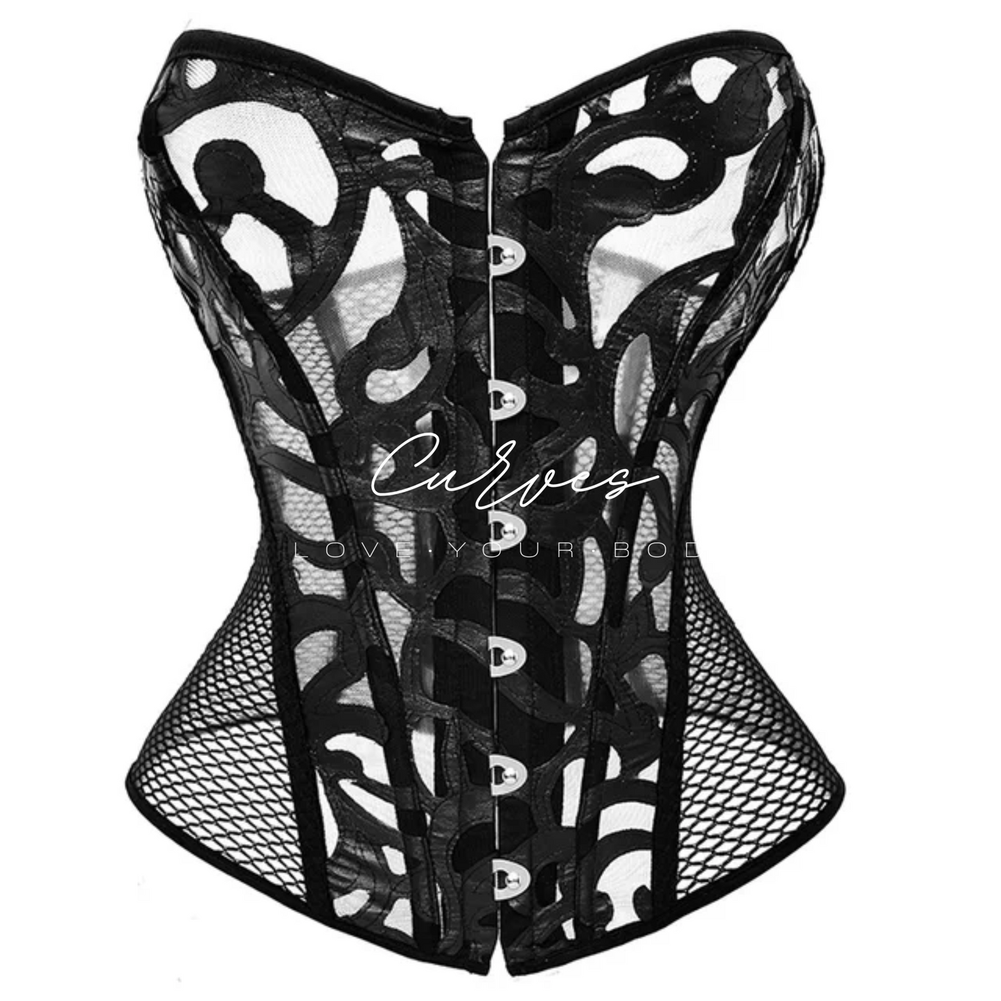 Faux Leather Over-Bust Corset