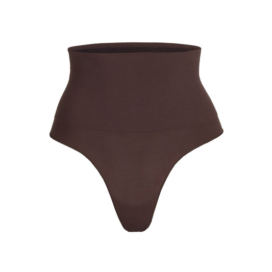 Deep Coffee Black High Waist Thong Shaper