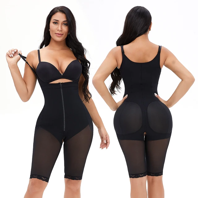 Full Coverage Middle Zip  Mesh Full Body Shaper